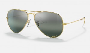 Ray Ban Aviator Chromance Men's Sunglasses Silver | 96203-LMRO