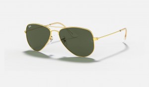 Ray Ban Aviator Extra Small Women's Sunglasses Green | 10759-ZDEH