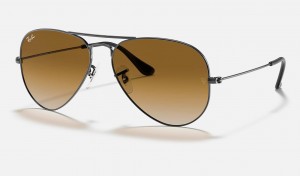 Ray Ban Aviator Gradient Men's Sunglasses Brown | 54382-HSZC