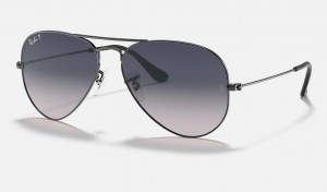 Ray Ban Aviator Gradient Women's Sunglasses Blue | 49607-CEBS