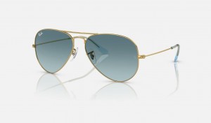 Ray Ban Aviator Gradient Women's Sunglasses Blue | 02539-KMFR