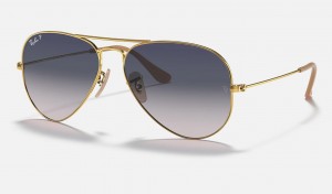 Ray Ban Aviator Gradient Women's Sunglasses Blue | 01439-YAOD