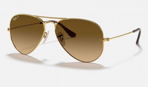 Ray Ban Aviator Gradient Women's Sunglasses Brown | 74028-CFZR