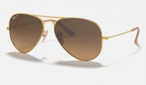 Ray Ban Aviator Gradient Women's Sunglasses Brown | 68257-ZYEW