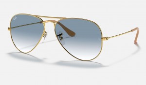 Ray Ban Aviator Gradient Women's Sunglasses Blue | 76309-MFVO