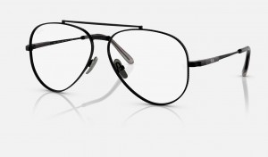 Ray Ban Aviator Ii Titanium Optics Men's Eyeglasses Black | 28719-QCLX