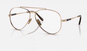 Ray Ban Aviator Ii Titanium Optics Women's Eyeglasses Gold | 68043-FEOI