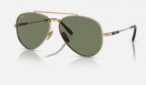 Ray Ban Aviator Ii Titanium Women's Sunglasses Green | 93480-AGVC