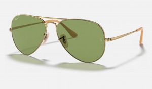 Ray Ban Aviator Metal Ii Men's Sunglasses Green | 84360-WOME