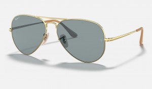 Ray Ban Aviator Metal Ii Men's Sunglasses Blue | 63875-LCJE