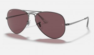 Ray Ban Aviator Metal Ii Men's Sunglasses Purple | 10368-IGTA