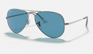 Ray Ban Aviator Metal Ii Women's Sunglasses Blue | 96523-VRGH