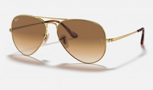 Ray Ban Aviator Metal Ii Women's Sunglasses Brown | 95638-GOPS