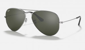 Ray Ban Aviator Mirror Men's Sunglasses Silver | 23574-ADMF