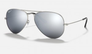 Ray Ban Aviator Mirror Women's Sunglasses Grey | 69837-AFRM