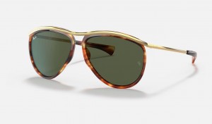 Ray Ban Aviator Olympian Men's Sunglasses Green | 17934-NKWY