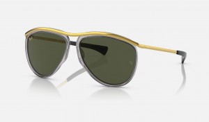 Ray Ban Aviator Olympian Men's Sunglasses Green | 47591-MDVJ