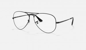 Ray Ban Aviator Optics Men's Eyeglasses Black | 07294-QBYE