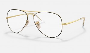 Ray Ban Aviator Optics Men's Eyeglasses Gold | 80759-ZMKT