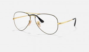 Ray Ban Aviator Optics Men's Eyeglasses Gold | 85219-RYBM