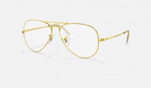 Ray Ban Aviator Optics Men's Eyeglasses Gold | 15906-EBNO