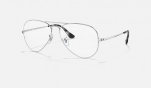 Ray Ban Aviator Optics Men's Eyeglasses Silver | 41967-BSCQ