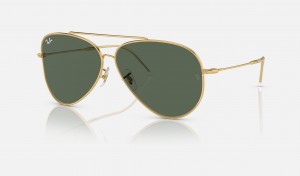 Ray Ban Aviator Reverse Men's Sunglasses Green | 31967-PAXJ