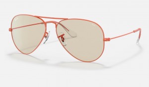 Ray Ban Aviator Solid Evolve Women's Sunglasses Brown | 61043-IFWN