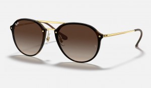 Ray Ban Blaze Double Bridge Men's Sunglasses Brown | 21380-VRQD