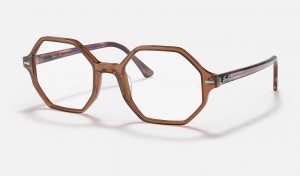 Ray Ban Britt Optics Women's Eyeglasses Brown | 56231-DWZI