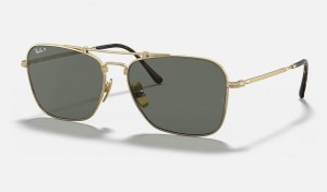 Ray Ban Caravan Titanium Men's Sunglasses Green | 10286-YPWZ