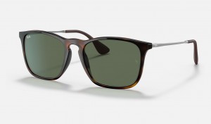 Ray Ban Chris Women's Sunglasses Green | 90374-BVYZ