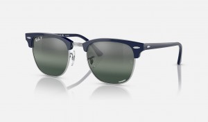 Ray Ban Clubmaster Chromance Men's Sunglasses Silver | 31857-LOAN