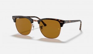 Ray Ban Clubmaster Classic Men's Sunglasses Brown | 78396-PTAD