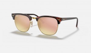 Ray Ban Clubmaster Flash Lenses Gradient Women's Sunglasses Pink | 72463-KUOJ