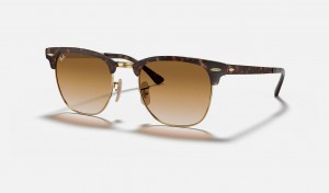 Ray Ban Clubmaster Metal Men's Sunglasses Brown | 19453-ZLMT