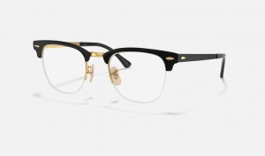 Ray Ban Clubmaster Metal Optics Men's Eyeglasses Gold | 26713-HNGI