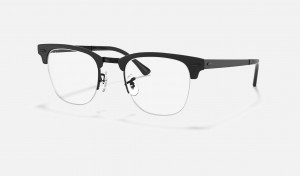 Ray Ban Clubmaster Metal Optics Men's Eyeglasses Black | 94136-XRLO