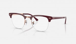 Ray Ban Clubmaster Metal Optics Men's Eyeglasses Burgundy | 64579-MPEG