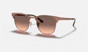 Ray Ban Clubmaster Metal @collection Women's Sunglasses Brown | 65382-AKDN