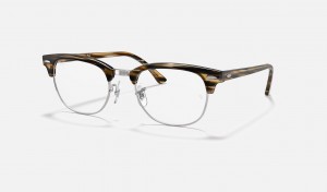 Ray Ban Clubmaster Optics Men's Eyeglasses Brown | 15397-NWRV