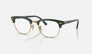 Ray Ban Clubmaster Optics Men's Eyeglasses Green | 74615-NFTQ