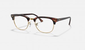 Ray Ban Clubmaster Optics Men's Eyeglasses Gold | 63527-ZKER