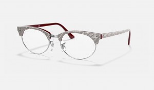 Ray Ban Clubmaster Oval Optics Women's Eyeglasses Grey | 85403-PTCM