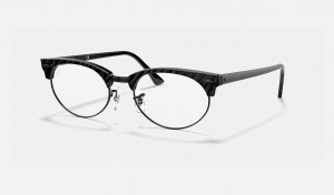 Ray Ban Clubmaster Oval Optics Women's Eyeglasses Black | 74158-UHRC