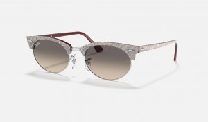 Ray Ban Clubmaster Oval Women's Sunglasses Grey | 31829-FMEG