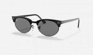 Ray Ban Clubmaster Oval Women's Sunglasses Grey | 62871-AZXY