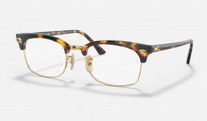 Ray Ban Clubmaster Square Optics Men's Eyeglasses Yellow | 80345-DEFZ