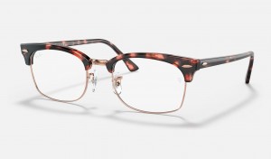 Ray Ban Clubmaster Square Optics Women's Eyeglasses Pink | 82914-BWMR