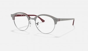 Ray Ban Clubround Marble Optics Men's Eyeglasses Grey | 68452-GPMX